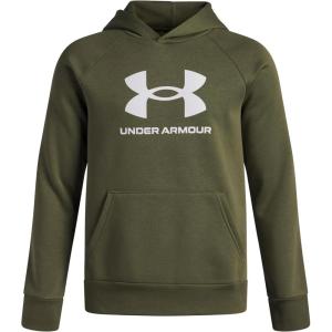 imageUnder Armour boys Rival Fleece Big Logo Hoodie390 Marine Od Green   White