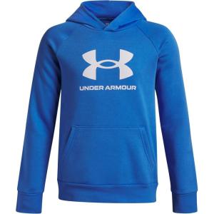 imageUnder Armour boys Rival Fleece Big Logo Hoodie402 Blue Atlantis   White