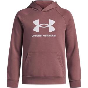 imageUnder Armour boys Rival Fleece Big Logo Hoodie651 Maroon Mist   White