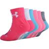 imageUnder Armour Girls Multi Pack Quarter SockNeon Pink