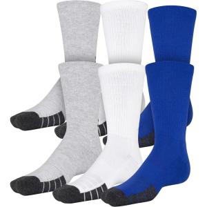 imageUnder Armour Adult Performance Tech Crew Socks 3 and 6 PackRoyal Assorted 6pairs