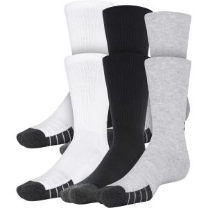 imageUnder Armour Adult Performance Tech Crew Socks 3 and 6 PackSteel Assorted 6pairs