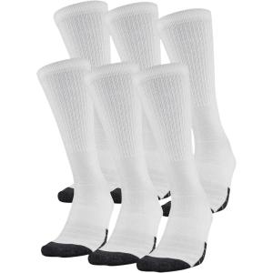 imageUnder Armour Adult Performance Tech Crew Socks 3 and 6 PackWhite 6pairs