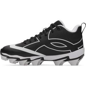 imageUnder Armour Boys Leadoff Icon Mid Rm Jr Baseball Cleats Sneaker001 BlackWhiteBlack
