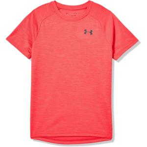 imageUnder Armour Boys Tech Textured Short Sleeve T Shirt600 Red   Black