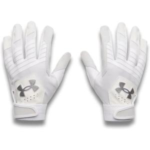 imageUnder Armour Boys Youth Clean Up Baseball Gloves100 White  White  Metallic Silver