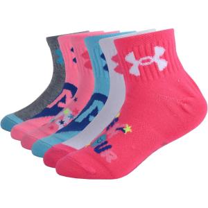 imageUnder Armour Girls Multi Pack Quarter SockNeon Pink
