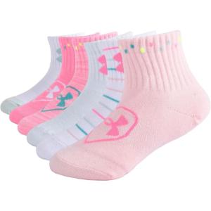 imageUnder Armour Girls Multi Pack Quarter SockPink Hearts