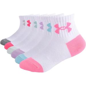 imageUnder Armour Girls Multi Pack Quarter SockWhite 2