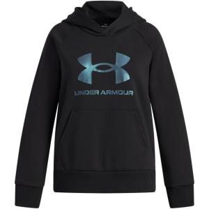 imageUnder Armour Girls Rival Fleece Shimmer Hoodie005 Black   Iridescent