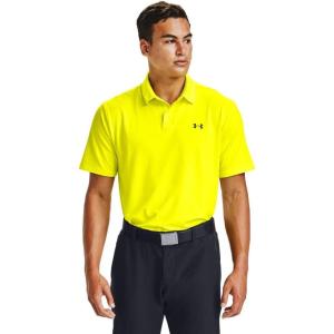 imageUnder Armour Mens Performance 20 Golf PoloYellow Ray 705Pitch Gray