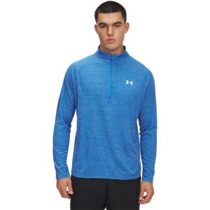 imageUnder Armour Mens Tech Textured Half Zip Long Sleeve402 Blue Atlantis   White