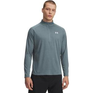 imageUnder Armour Mens Tech Textured Half Zip Long Sleeve587 Jasper Blue   White