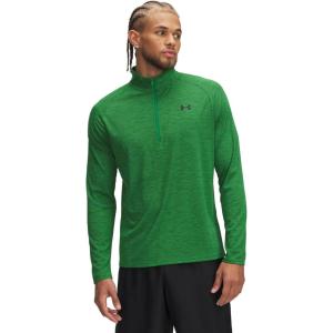 imageUnder Armour Mens Tech Textured Half Zip Long SleeveTeam Kelly GreenBlack