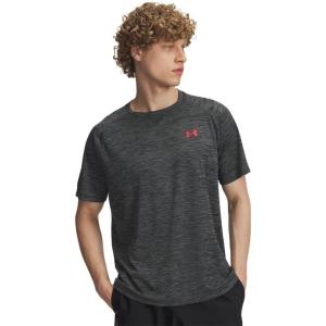 imageUnder Armour Mens Tech Textured Short Sleeve T Shirt002 Black   Racer Red