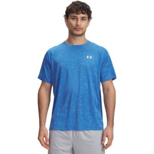 imageUnder Armour Mens Tech Textured Short Sleeve T Shirt402 Blue Atlantis   White
