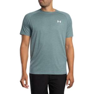 imageUnder Armour Mens Tech Textured Short Sleeve T Shirt587 Jasper Blue   White