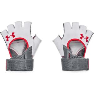 imageUnder Armour Mens Weightlifting Glove014 Halo Gray  Pitch Gray  Bolt Red