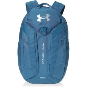 imageUnder Armour Unisex Hustle Pro Backpack Black 001Metallic Silver One Size Fits All414 Static Blue   Metallic Silver
