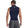 imageUnder Armour Mens HeatGear Armour Compression Mock SleevelessMidnight Navy 410White