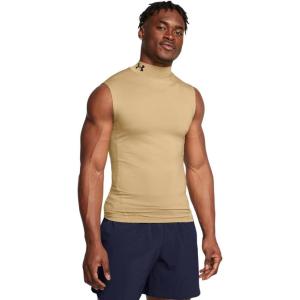 imageUnder Armour Mens HeatGear Armour Compression Mock Sleeveless715 Team Vegas Gold   Black