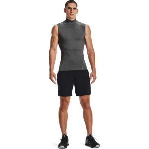 imageUnder Armour Mens HeatGear Armour Compression Mock SleevelessCarbon Heather 090Black