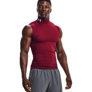imageUnder Armour Mens HeatGear Armour Compression Mock SleevelessCardinal 625White