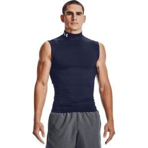 imageUnder Armour Mens HeatGear Armour Compression Mock SleevelessMidnight Navy 410White