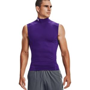 imageUnder Armour Mens HeatGear Armour Compression Mock SleevelessPurple 500White