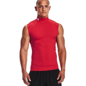 imageUnder Armour Mens HeatGear Armour Compression Mock SleevelessRed 600White
