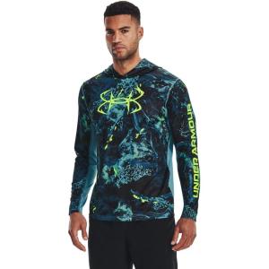 imageUnder Armour Mens Isochill Shore Break Camo Hoodie400 Still Water   Lime Surge
