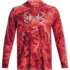 imageUnder Armour Mens Isochill Shore Break Camo Hoodie638 Chakra  Venom Red  Mod Gray