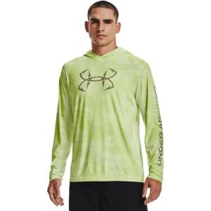 imageUnder Armour Mens Isochill Shore Break Camo HoodieLime Foam 368Blaze Orange