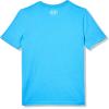 imageUnder Armour Boys Short Sleeve Shirt Crewneck Lightweight and Breathable OutdoorEther Blue Land Scan Logo