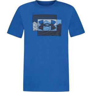 imageUnder Armour Boys Short Sleeve Shirt Crewneck Lightweight and Breathable OutdoorBlue Atlantis Layer Logo Tee