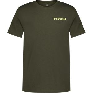 imageUnder Armour Boys Short Sleeve Shirt Crewneck Lightweight and Breathable OutdoorCanteen Green Bass Tee