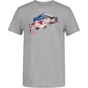 imageUnder Armour Boys Short Sleeve Shirt Crewneck Lightweight and Breathable OutdoorMod Gray Freedom Bass