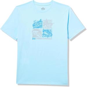 imageUnder Armour Boys Short Sleeve Shirt Crewneck Lightweight and Breathable OutdoorStream Quad Fish