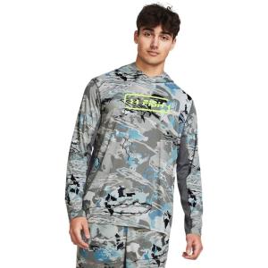 imageUnder Armour Mens Isochill Shore Break Camo Hoodie012 Pitch Gray  Pitch Gray  Lime Surge
