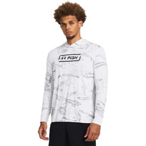 imageUnder Armour Mens Isochill Shore Break Camo Hoodie100 White  Halo Gray  Black