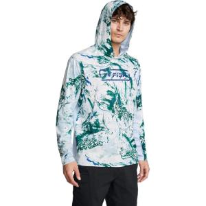 imageUnder Armour Mens Isochill Shore Break Camo Hoodie465 Nimbus Blue   Tech Blue