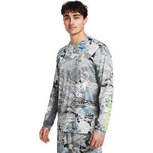 imageUnder Armour Mens Isochill Shorebreak Camo Long Sleeve012 Pitch Gray  Pitch Gray  Lime Surge