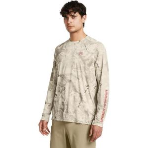 imageUnder Armour Mens Isochill Shorebreak Camo Long Sleeve289 Khaki Base  Khaki Base  Sedona Red