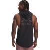 imageUnder Armour Mens Project Rock Payoff Sleeveless Hoodie002 Black   Maroon Mist