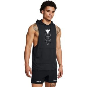imageUnder Armour Mens Project Rock Payoff Sleeveless Hoodie001 Black   White