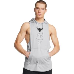 imageUnder Armour Mens Project Rock Payoff Sleeveless Hoodie011 Mod Gray Medium Heather   Black