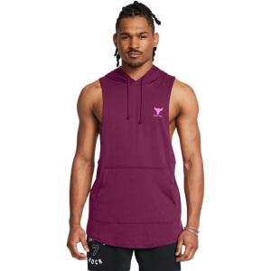 imageUnder Armour Mens Project Rock Payoff Sleeveless Hoodie505 Purple Gemini   Vivid Magenta