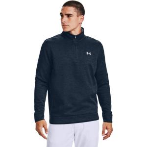 imageUnder Armour Mens Storm SweaterFleece Quarter ZipAcademy Blue Light Heather 408Halo Gray