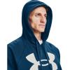 imageUnder Armour Mens Rival Fleece Big Logo HoodieGraphite Blue 581Onyx White