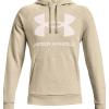 imageUnder Armour Mens Rival Fleece Big Logo HoodieKhaki Base Light Heather 289Onyx White